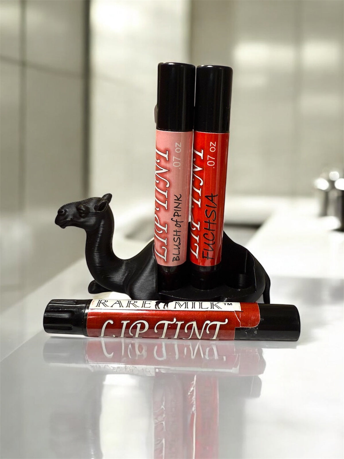 Lip Tint Trio - Camel Milk in custom camel holder