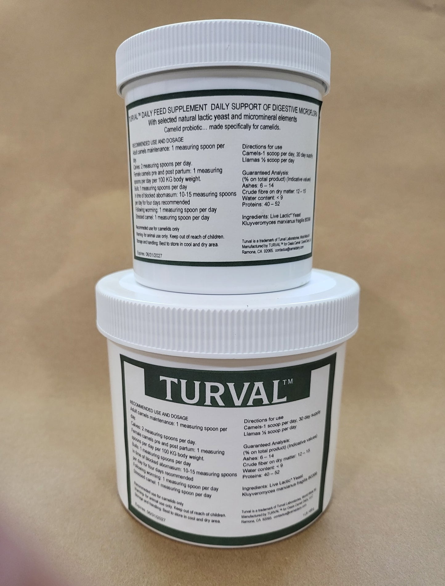 Turval Probiotic Suppliment Powder for Camels: 1/2 lb and 1 lb size